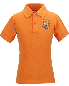 橙黄色短袖校服